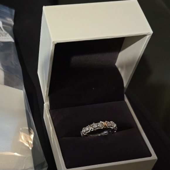 Nwt Moissanite sterling silver white gold plated ring - Picture 5 of 5